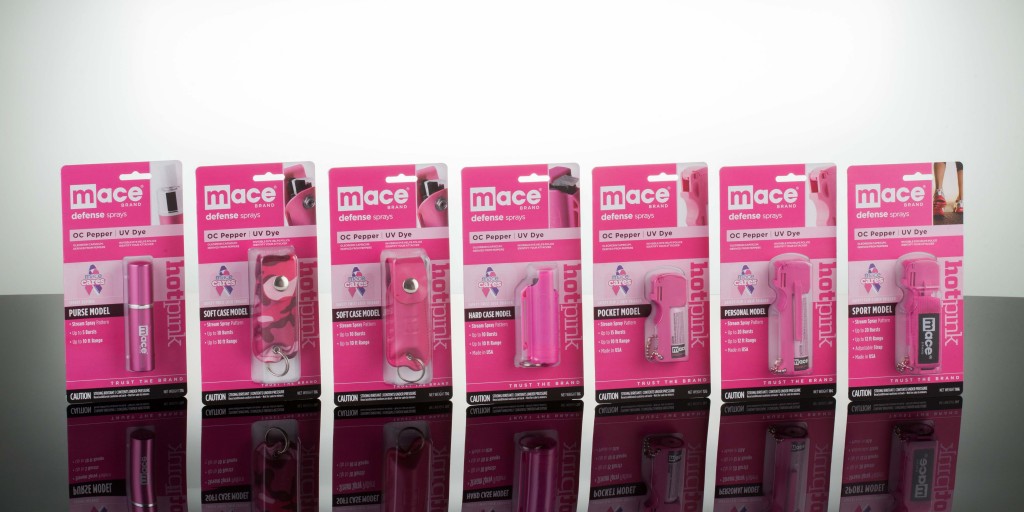 Mace® Brand Hot Pink® Pepper Spray Line. Photography by Greg Nesbit.